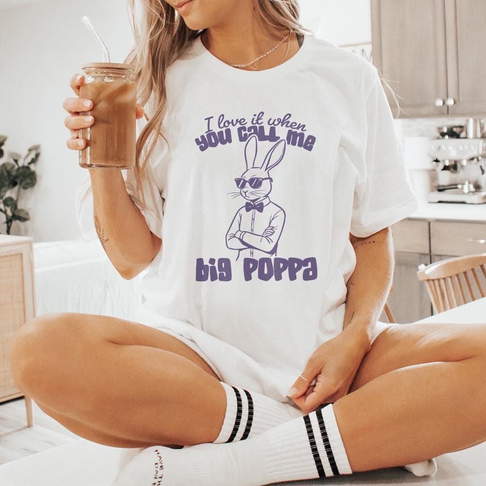 I Love It When You Call Me Big Hoppa PNG, Vintage Bunny Easter png - 300