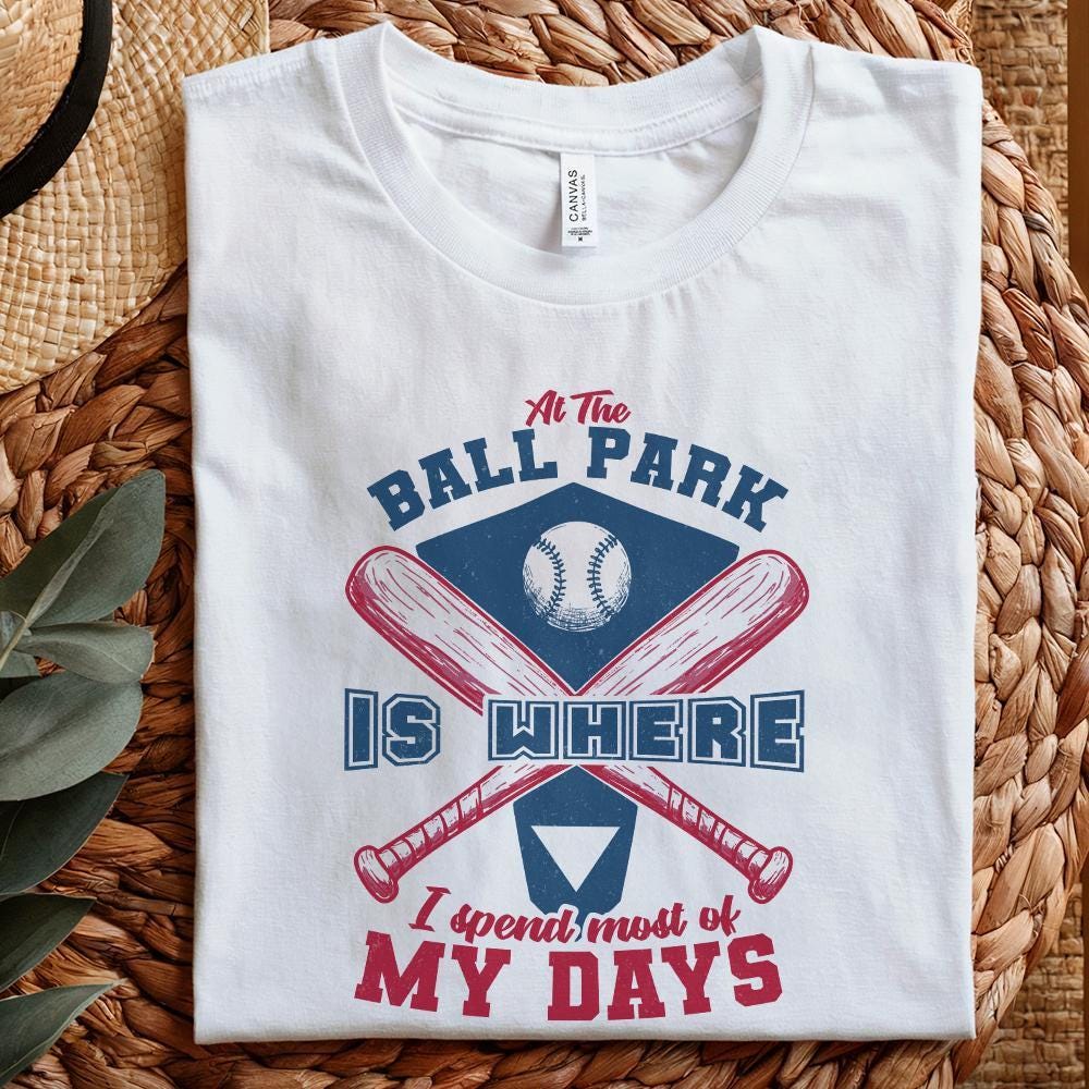 At The Ballpark Is Where I Spend Most Days PNG, Retro Baseball Mom - 300