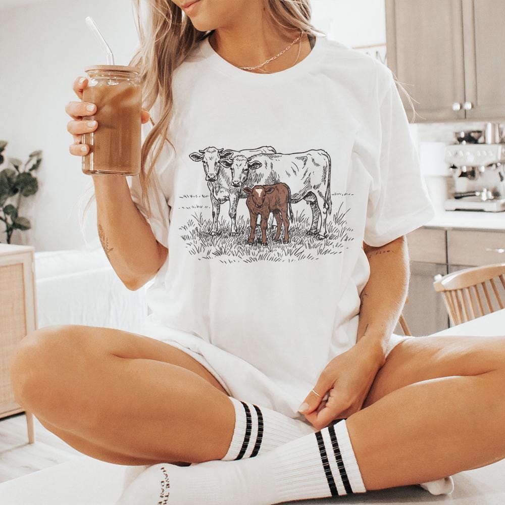 Cow PNG, Cattle Sublimation Design - 300 DPI Design for T-Shirt