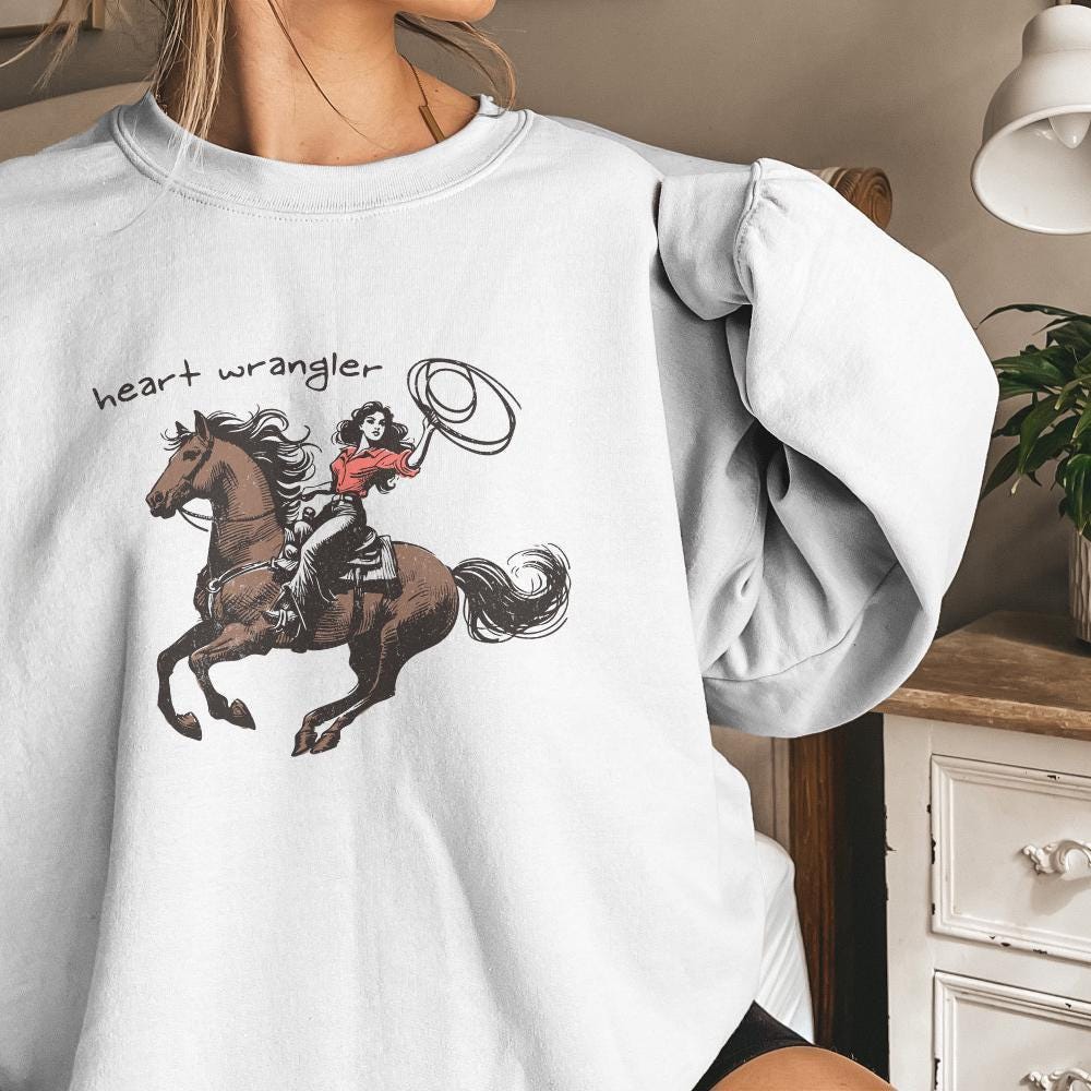 Heart Wrangler PNG, Western Valentine Sublimation - 300 DPI Design for