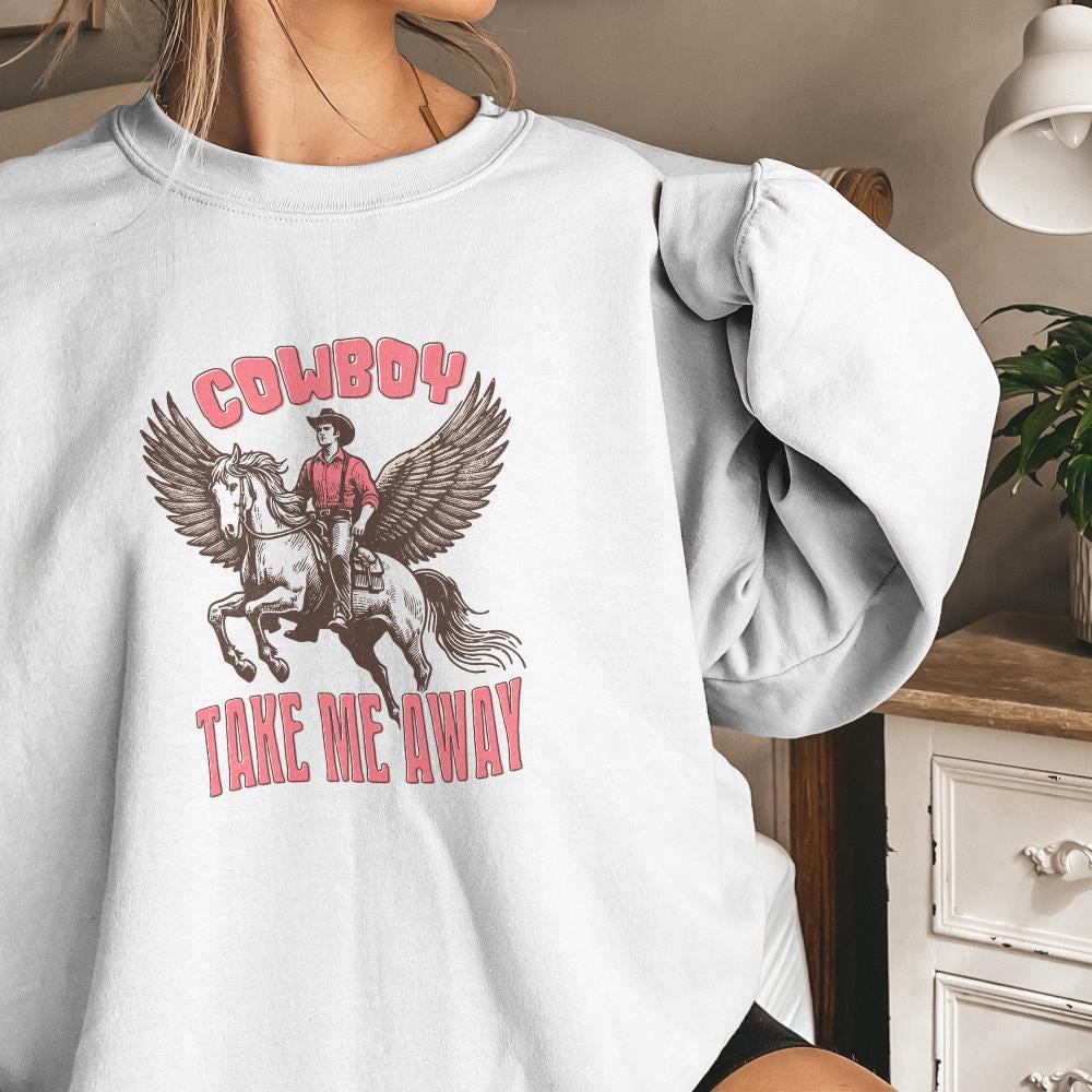 Cowboy Take me Away PNG, Country Girl Digital Download - 300 DPI Design