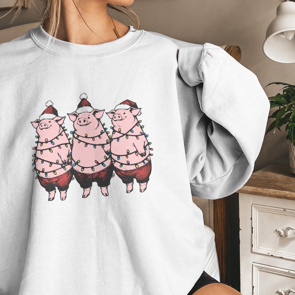 Christmas Pig Png, Merry Christmas PNG - 300 DPI Design for T-Shirt