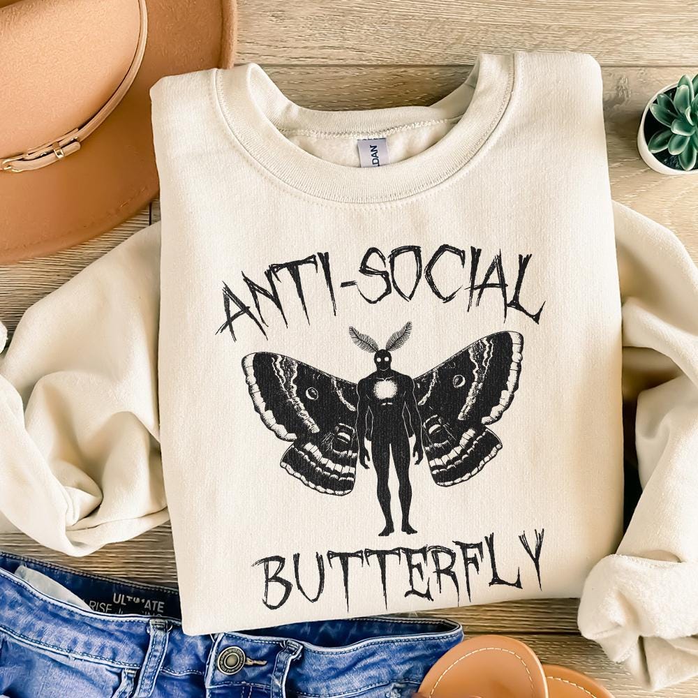 Antisocial Butterfly PNG, Butterfly png - 300 DPI Design for T-Shirt