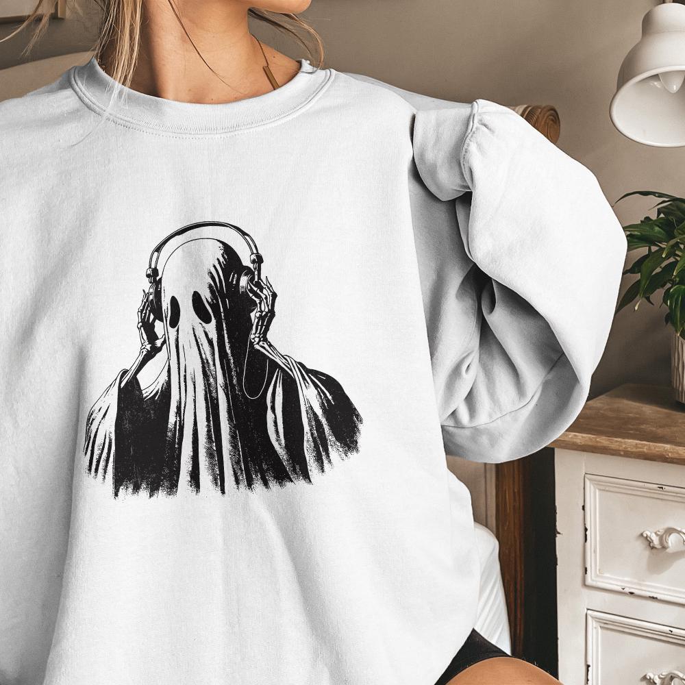 Ghost Listening Music PNG, Ghosts png - 300 DPI Design for T-Shirt