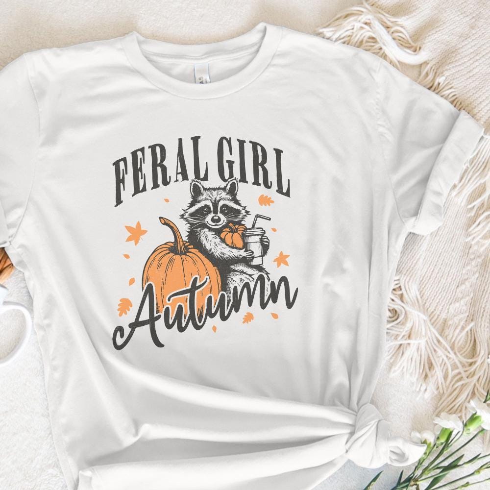 Feral Girl Autumn Png, Fall Png - 300 DPI Design for T-Shirt