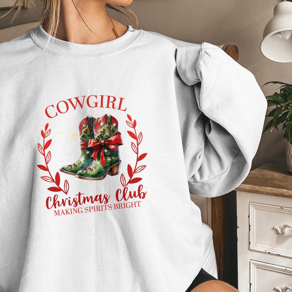 Cowgirl Christmas PNG, Retro Christmas PNG - 300 DPI Design for T-Shirt