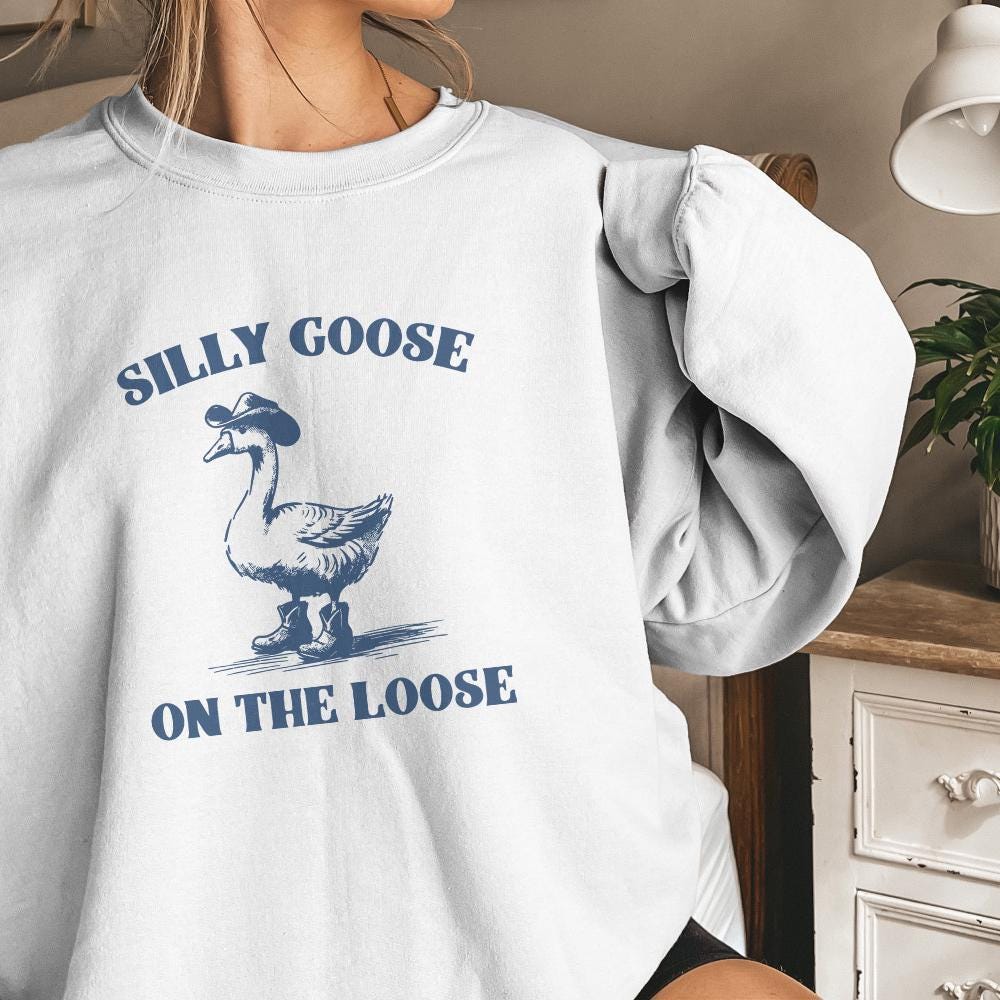 Silly Goose On The Loose PNG, Cowboy Goose Png - 300 DPI Design for T-Shirt
