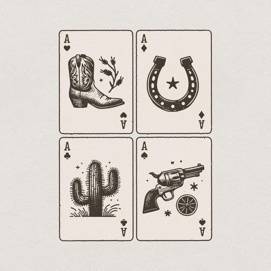 Ace of Hearts Western PNG Design, Poker Cards - 300 DPI Design for T-Shirt