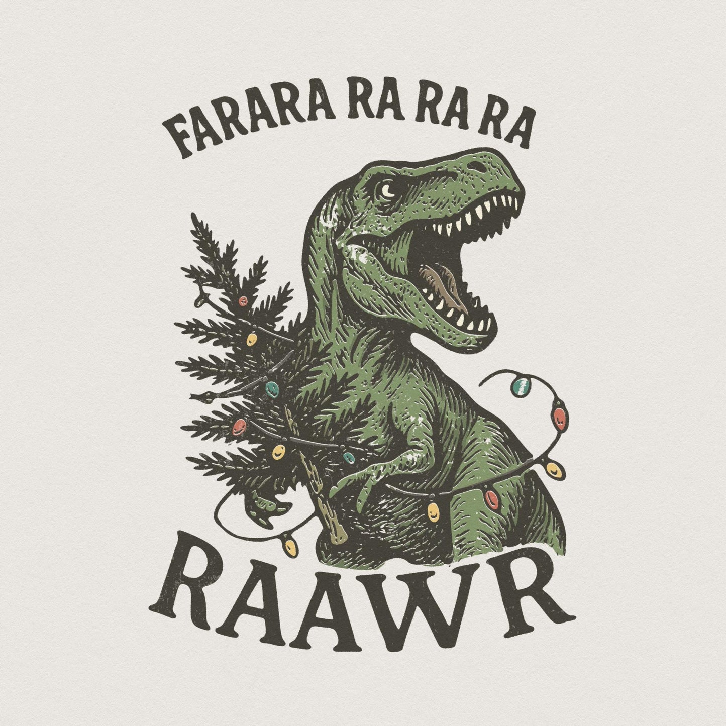 Farara Ra Ra Ra Ra Ra RAWR PNG, Funny Dinosaur Christmas Shirt - 300 DPI