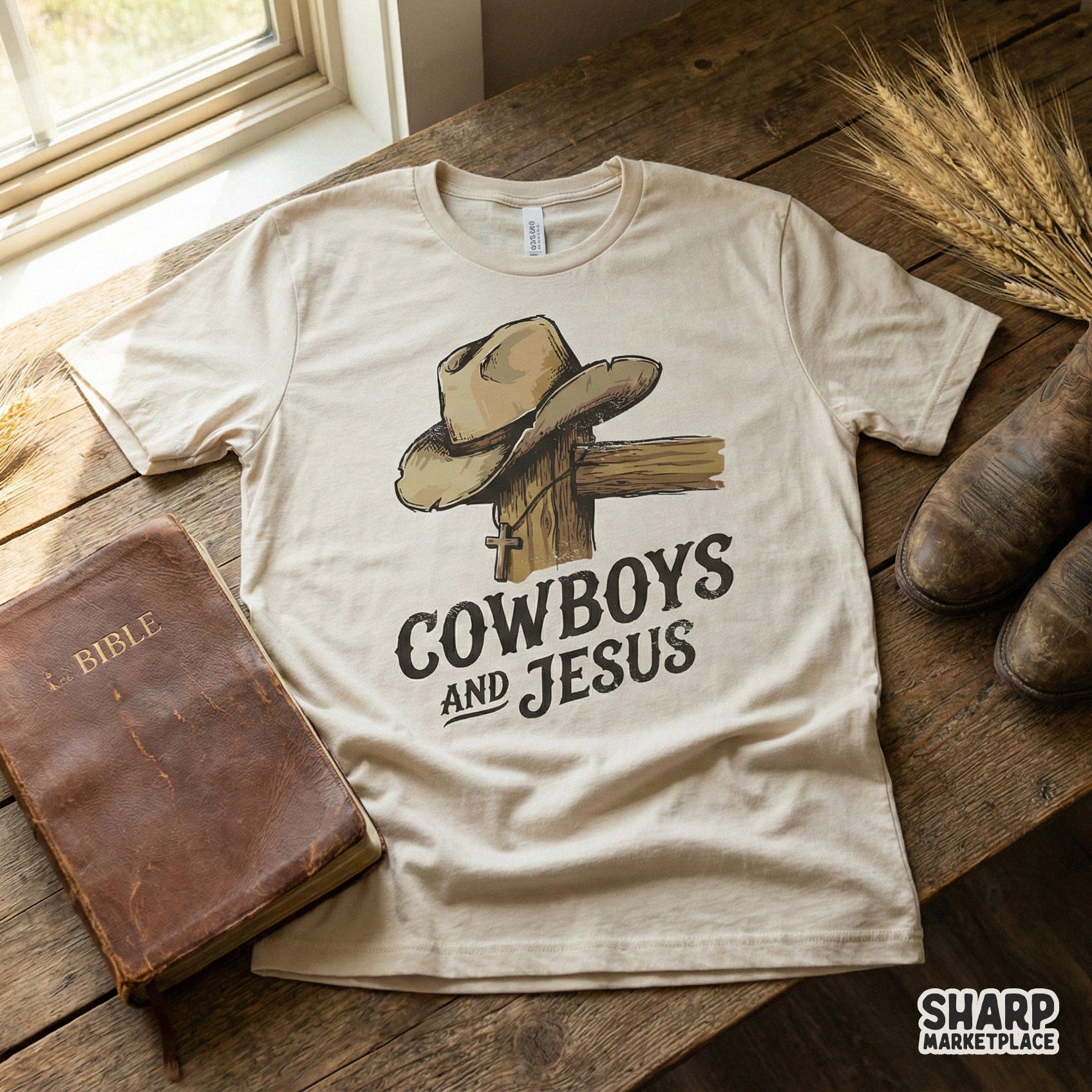 Cowboys And Jesus PNG, Western Christian Shirt PNG - 300 DPI Design for