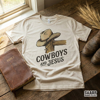Cowboys And Jesus PNG, Western Christian Shirt PNG - 300 DPI Design for
