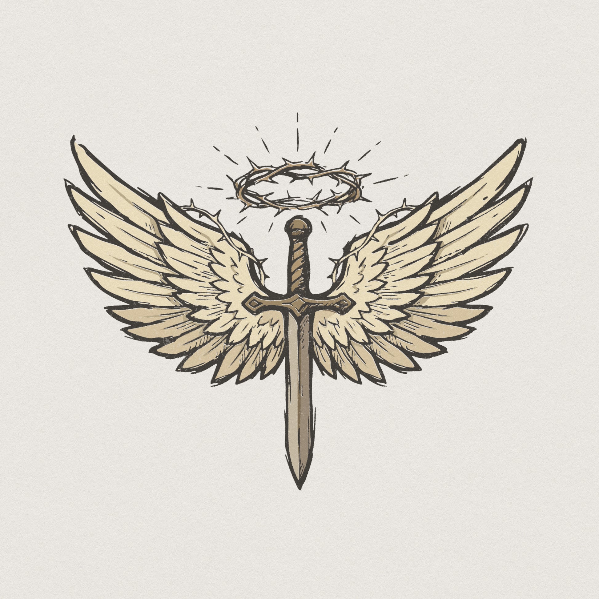 Angel Sword PNG, Angel Wings Art - 300 DPI Design for T-Shirt