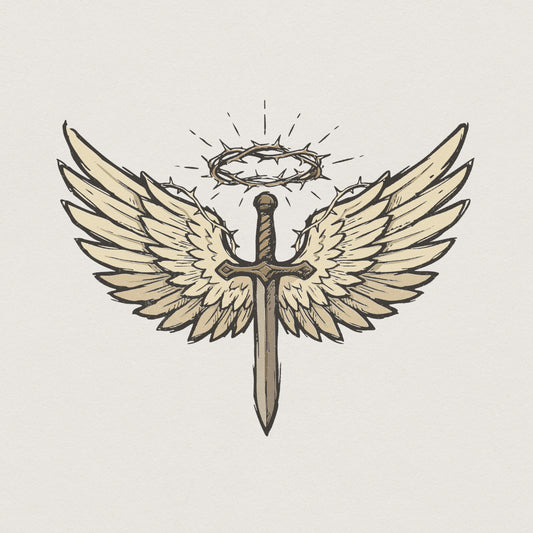 Angel Sword PNG, Angel Wings Art - 300 DPI Design for T-Shirt