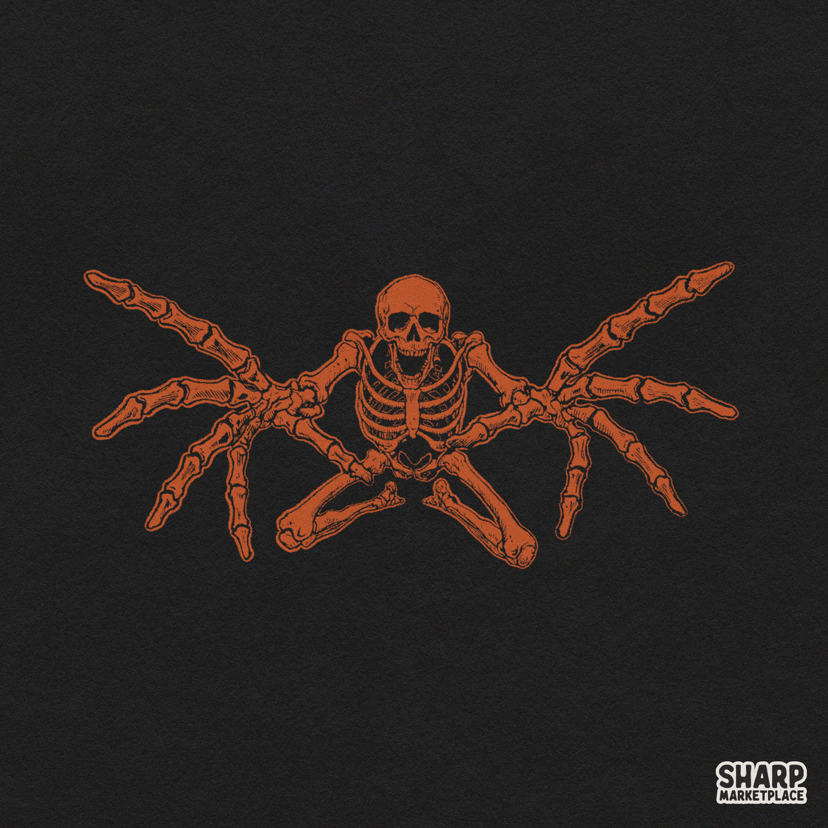 Creepy Spider Skeleton Monster with Eight Bone Legs