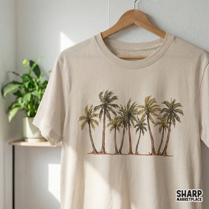 Tropical Palm Tree PNG, Beach Summer Shirt - 300 DPI Design for T-Shirt