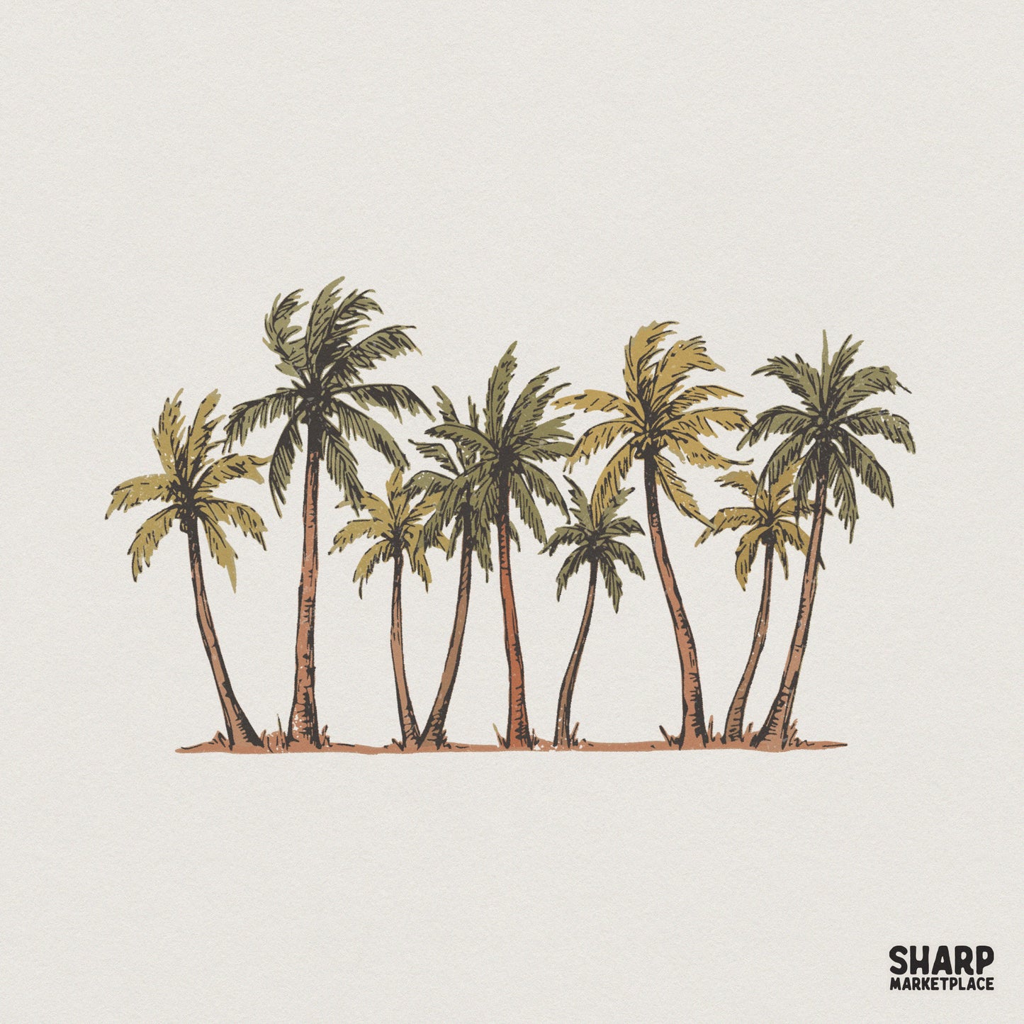 Tropical Palm Tree PNG, Beach Summer Shirt - 300 DPI Design for T-Shirt