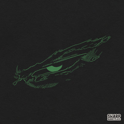 Intense Eye Sketch With Green Iris Trendy Artwork for