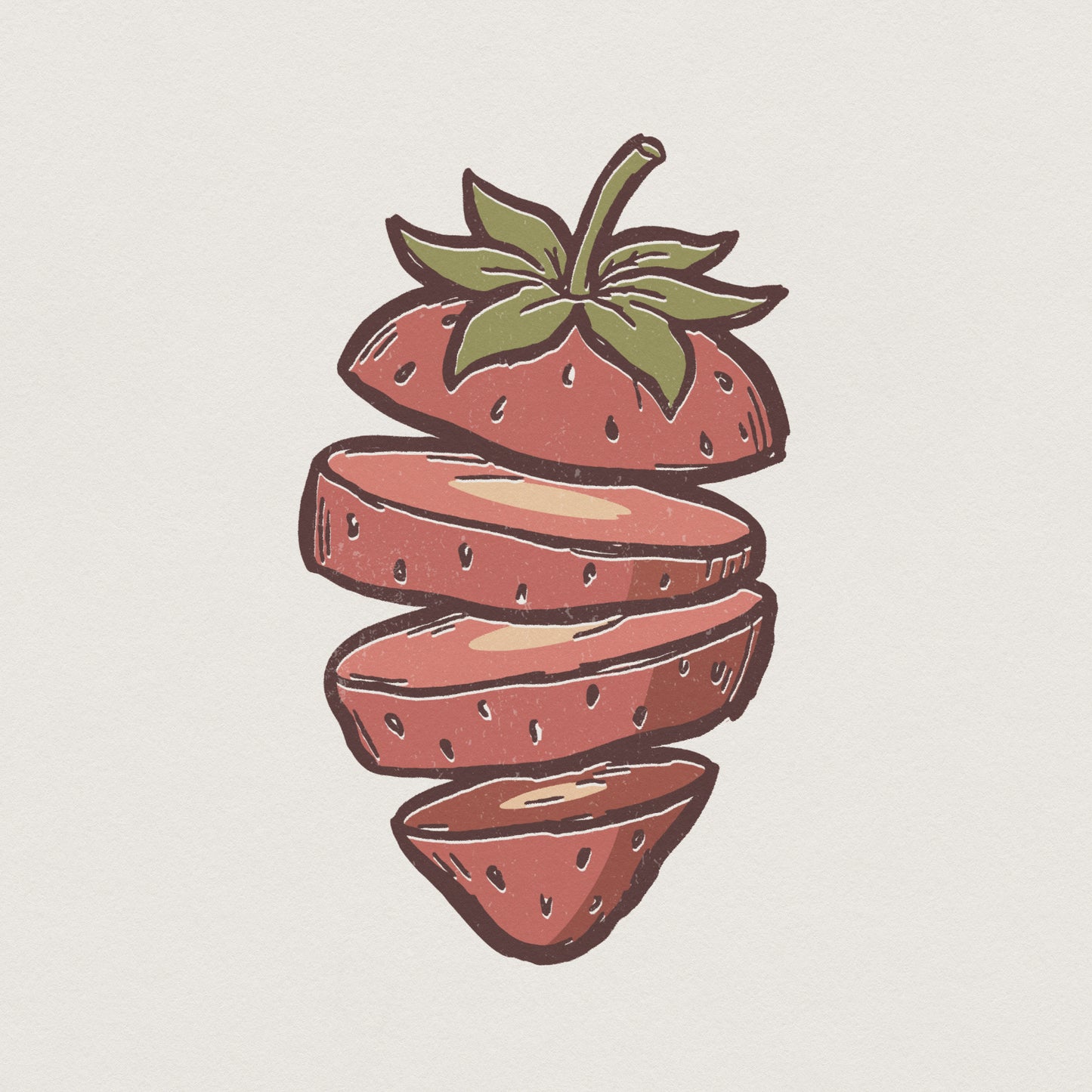 Strawberry PNG, Sliced Fruit Digital Download - 300 DPI Design for T-Shirt