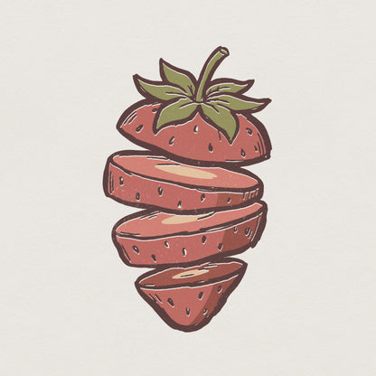 Strawberry PNG, Sliced Fruit Digital Download - 300 DPI Design for T-Shirt