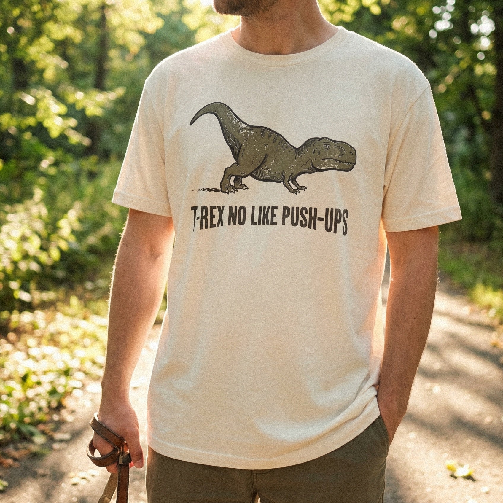 T-Rex No Like Push-Ups PNG, Funny Dinosaur Gym Shirt - 300 DPI Design for