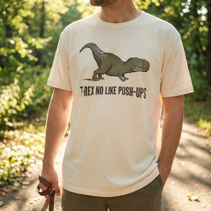 T-Rex No Like Push-Ups PNG, Funny Dinosaur Gym Shirt - 300 DPI Design for