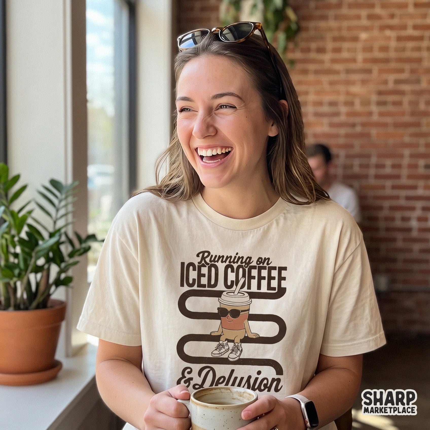 Funny retro coffee png design with a sarcastic quote for sublimation mugs and t-shirts