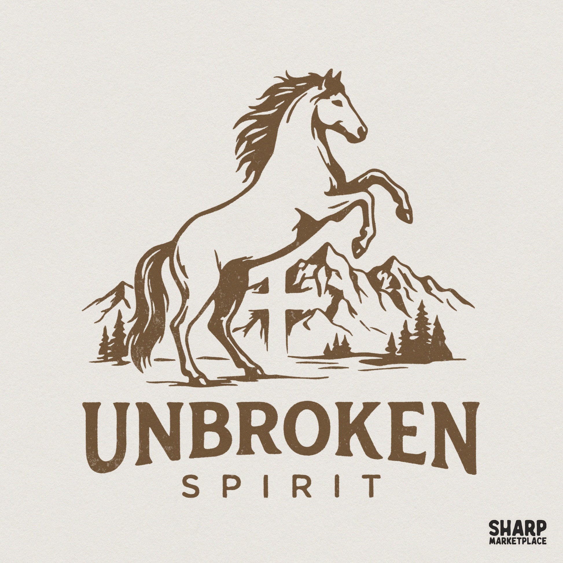 Unbroken Spirit PNG, Western Horse Design - 300 DPI Design for T-Shirt