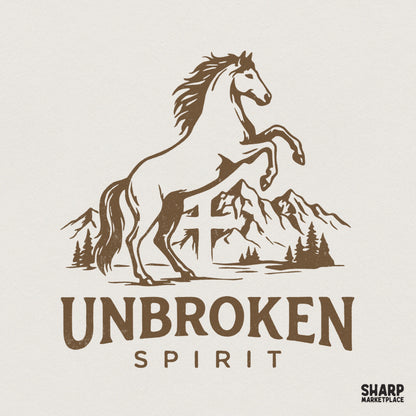 Unbroken Spirit PNG, Western Horse Design - 300 DPI Design for T-Shirt