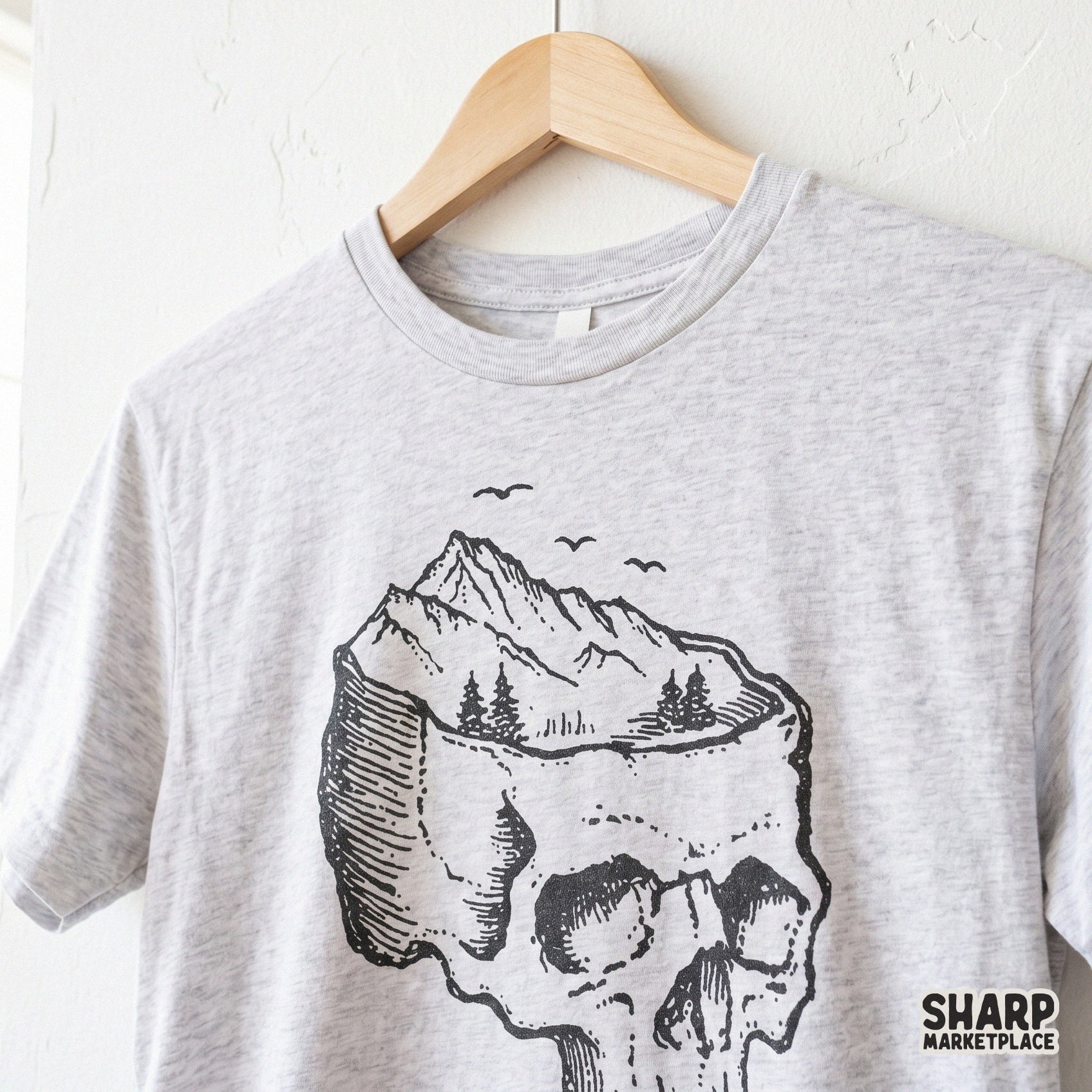 Skull Mountain Lake, Western PNG Nature Scene - 300 DPI Design for T-Shirt