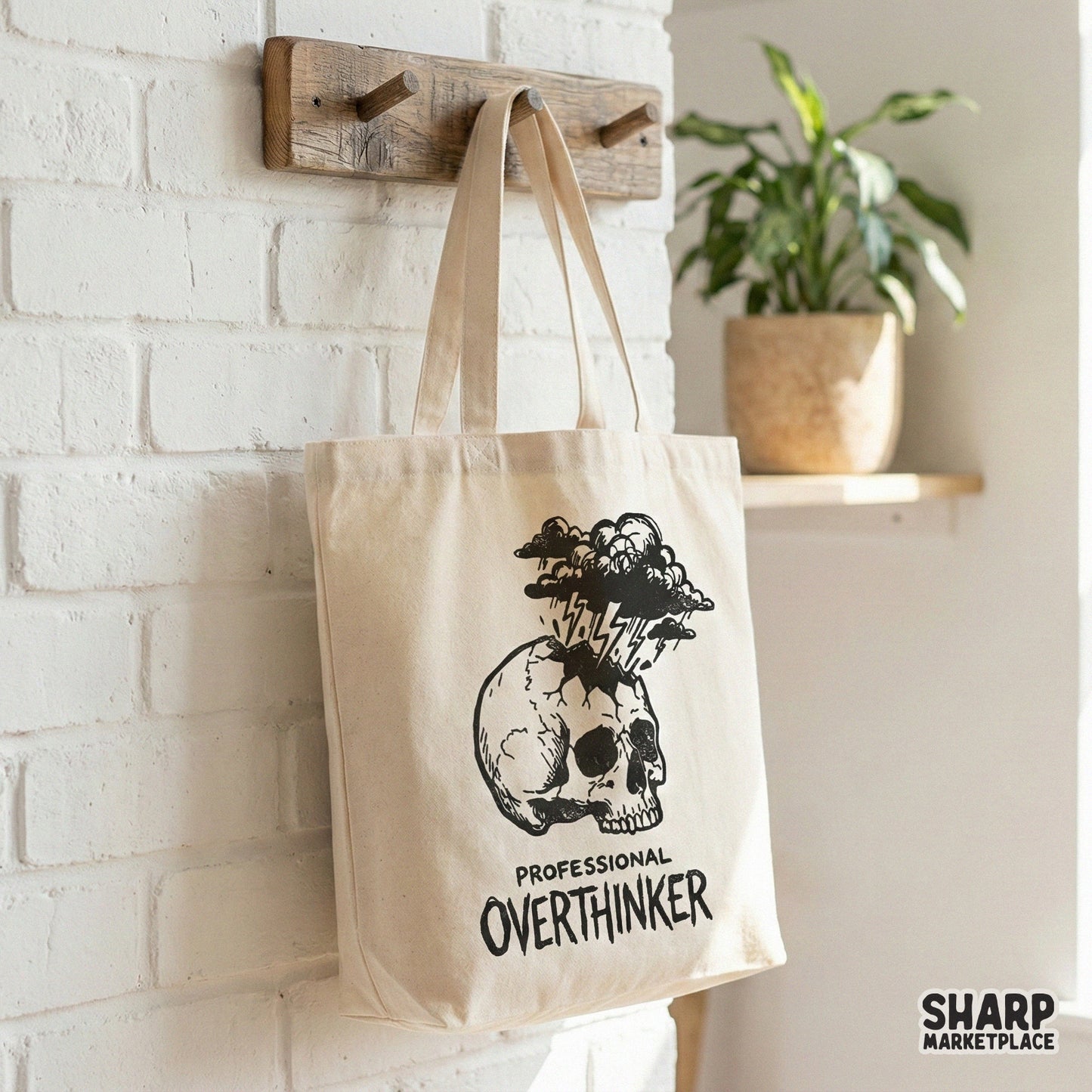 Professional Overthinker PNG Skull Design, Digital Download PNG - 300 DPI