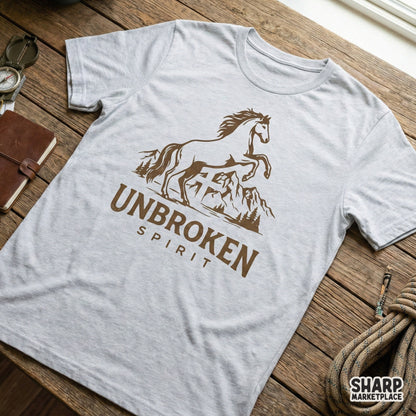 Unbroken Spirit PNG, Western Horse Design - 300 DPI Design for T-Shirt
