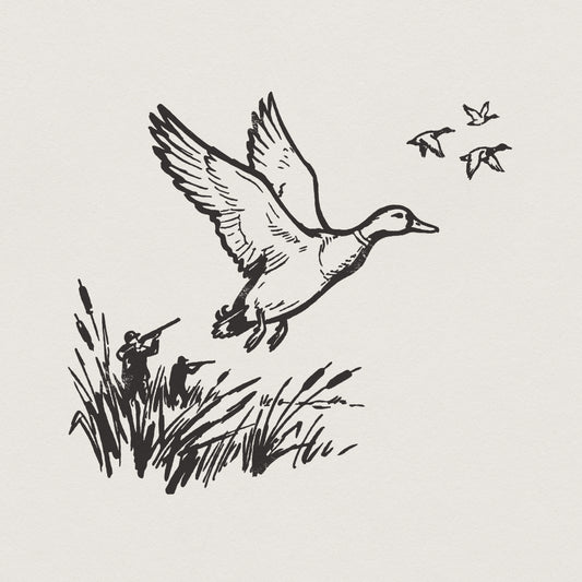 Duck Hunting PNG, Waterfowl Silhouette - 300 DPI Design for T-Shirt