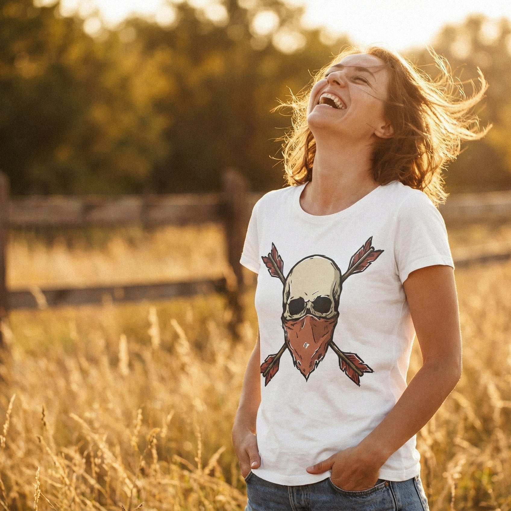 Skull With Arrows PNG, Bandana Outlaw Skull PNG - 300 DPI Design for