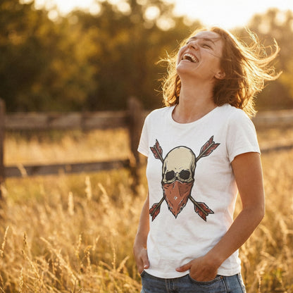 Skull With Arrows PNG, Bandana Outlaw Skull PNG - 300 DPI Design for