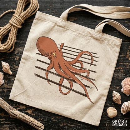 Vintage Octopus Tentacles In Grate Art, Coastal Summer PNG