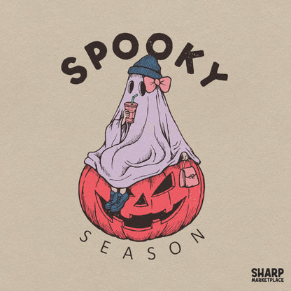 Spooky Season Halloween PNG, Cute Ghost in Pumpkin with