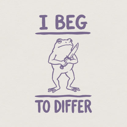 I Beg To Differ PNG Shirt, Funny Frog Clipart - 300 DPI Design for T-Shirt
