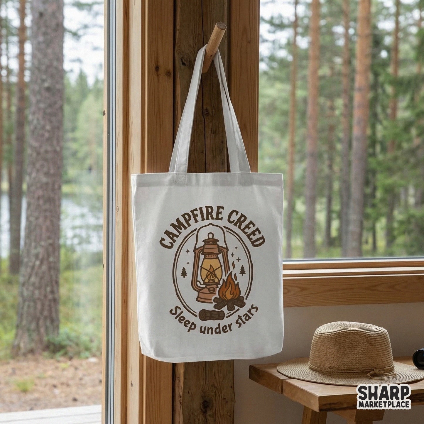 Campfire Creed PNG, Sleep Under Stars Camping Digital Design - 300 DPI