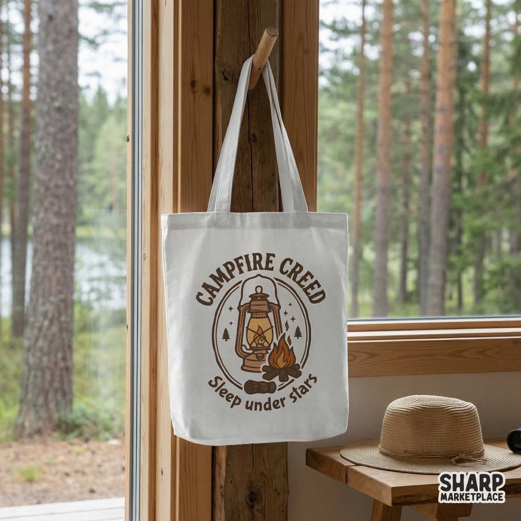 Campfire Creed PNG, Sleep Under Stars Camping Digital Design - 300 DPI