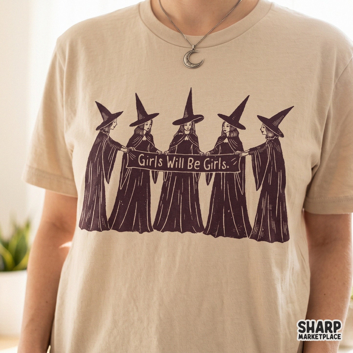 Retro Witch Squad Halloween PNG featuring a vintage spooky season design for trendy feminist shirts and fall apparel