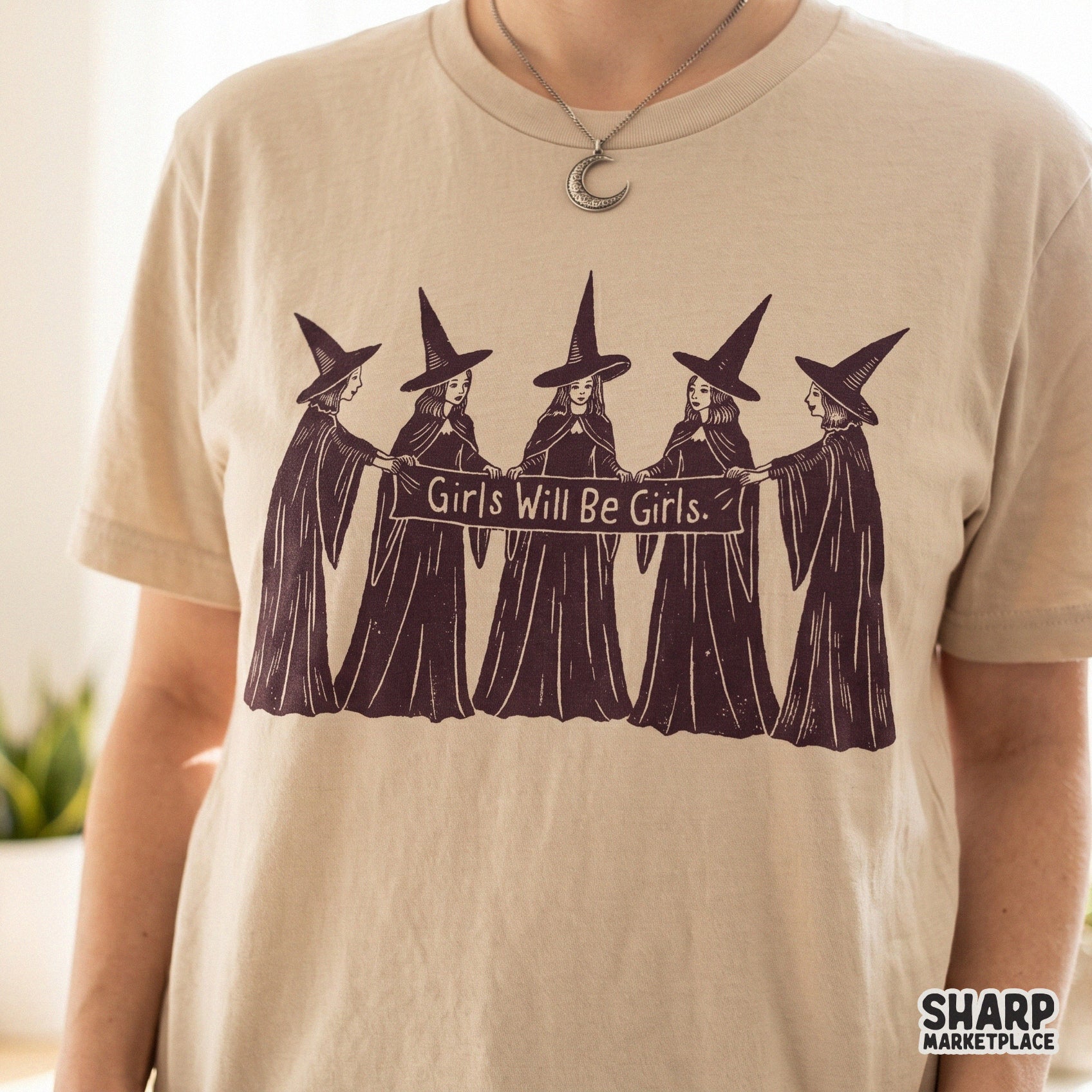 Retro Witch Squad Halloween PNG featuring a vintage spooky season design for trendy feminist shirts and fall apparel