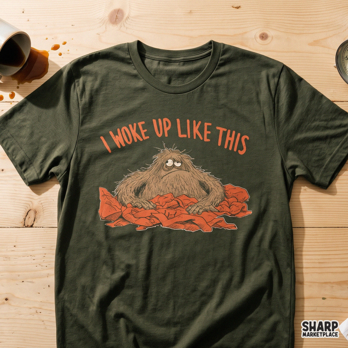 I Woke Up Like This PNG, Funny Sleepy Monster Shirt