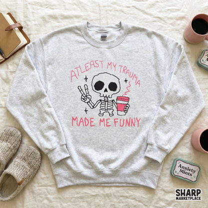 Retro-style skeleton graphic with pink hand-lettered text perfect for DIY t-shirt printing, stickers, or custom coffee tumbler projects.
