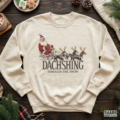Dachshing Through The Snow Funny Dachshund Sleigh Dog