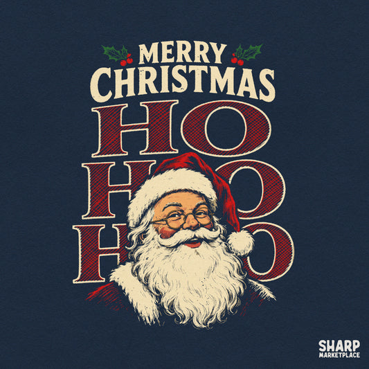 Classic vintage Santa portrait retro Christmas PNG digital download design for t-shirts and holiday crafts
