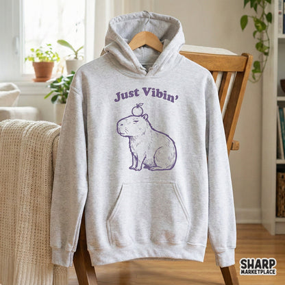 Just Vibin' Capybara PNG, Cute Animal Digital Download - 300 DPI Design