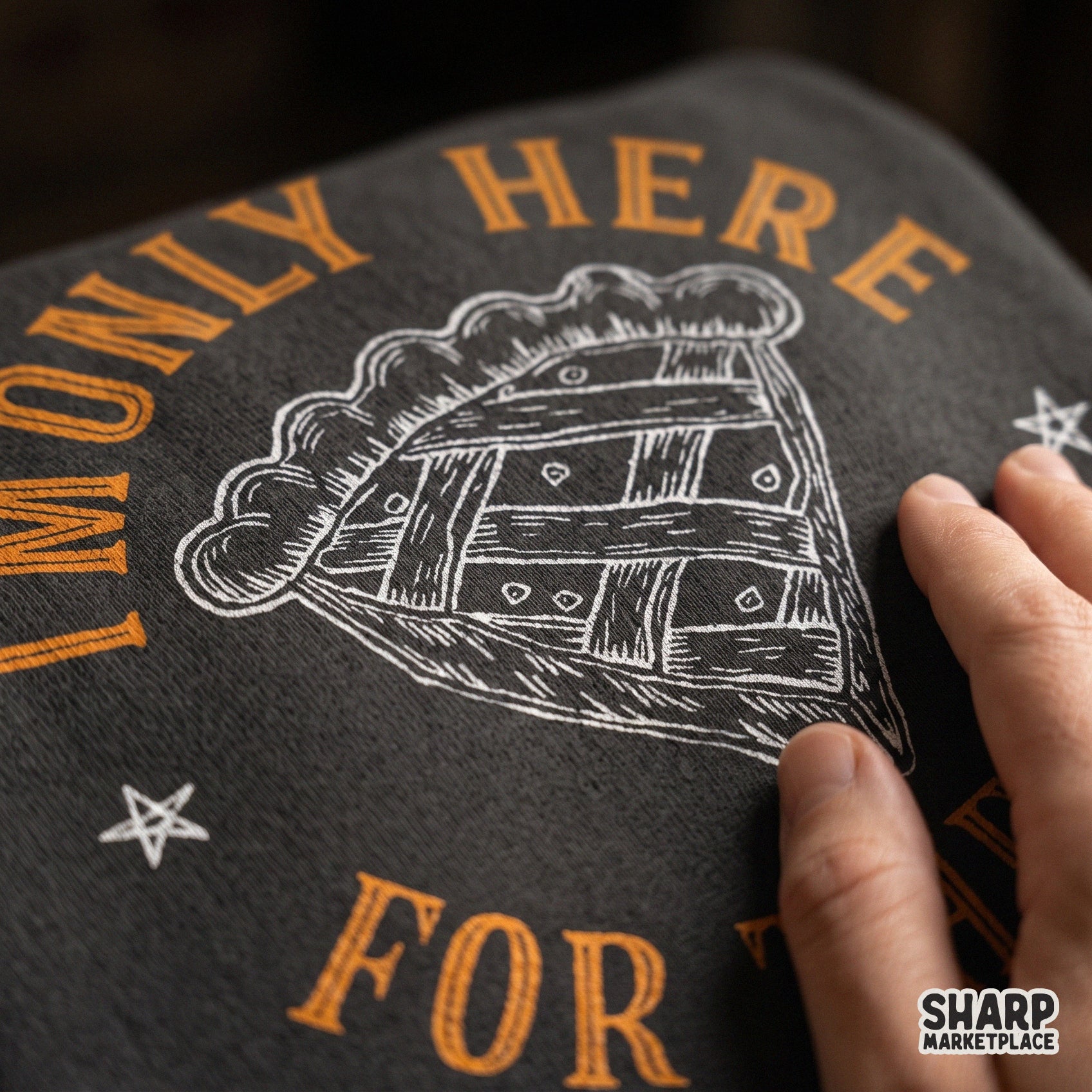 Retro I'm Only Here For The Pie funny Thanksgiving PNG for sarcastic autumn shirts and fall dessert sublimation designs