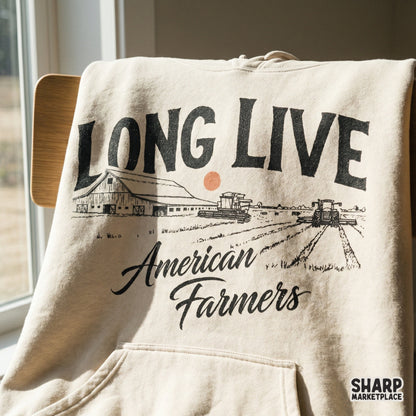 Vintage style rural western design with a barn and farm equipment, perfect for patriotic t-shirts, sublimation, and DIY country-themed projects.