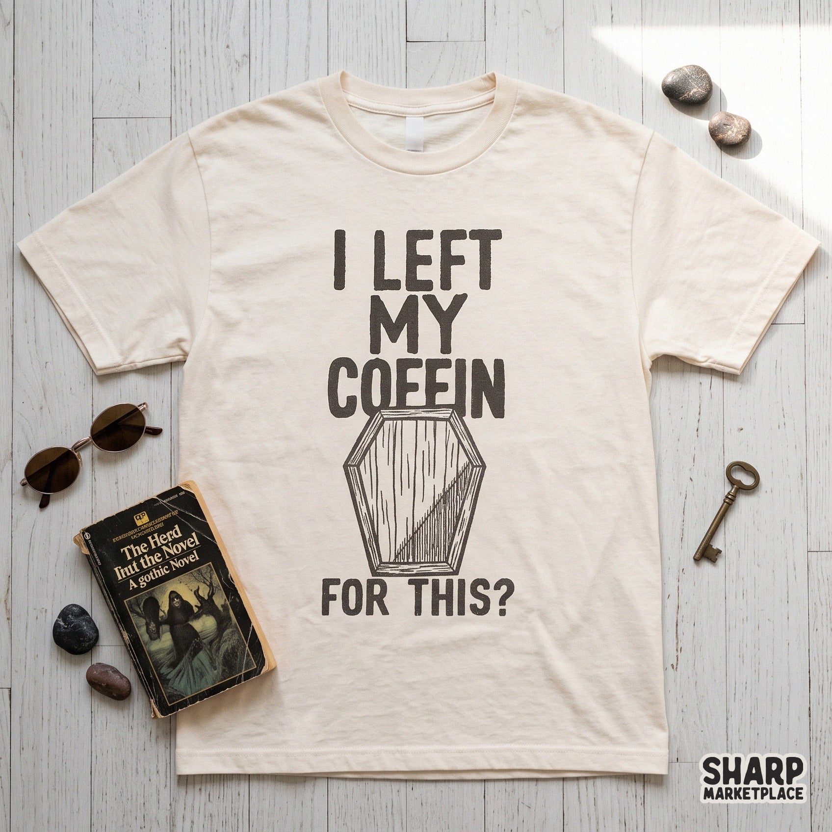 Funny retro I Left My Coffin For This sarcastic Halloween PNG graphic for spooky season shirts and sublimation crafts