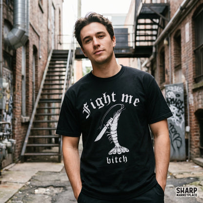 Fight Me Bitch Sublimation PNG, Funny Shrimp Knife Shirt